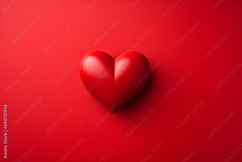 Heart, symbol of love and Valentine's day. Heart red icon isolated on red background.