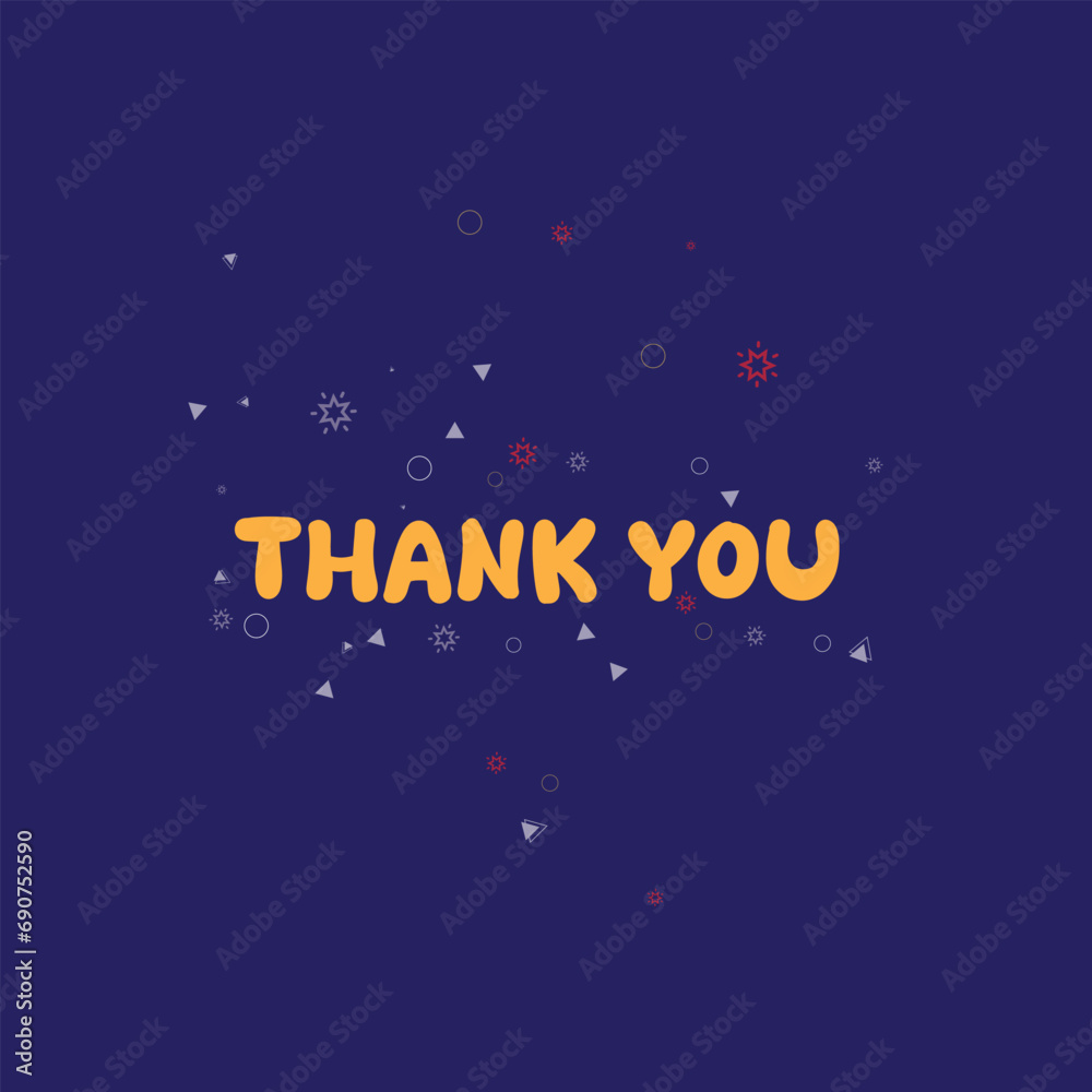 Thank you card, text lettering. Can be used for business, marketing and advertising.