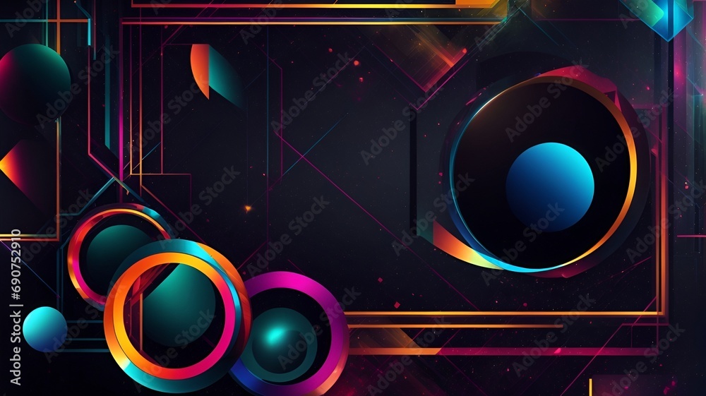 Colorful Abstract Background with Circles and Lines