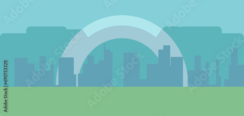 city skyline in the city vector backgroud  illustration