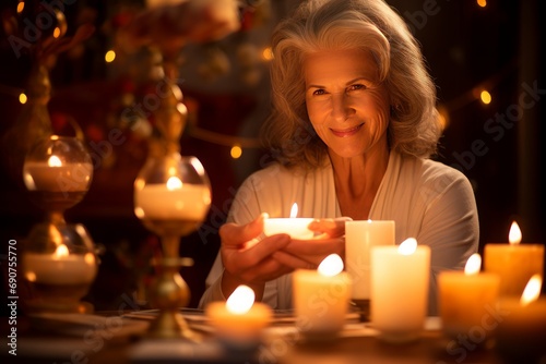 Family Gathering Around Candlelight for a Celebration