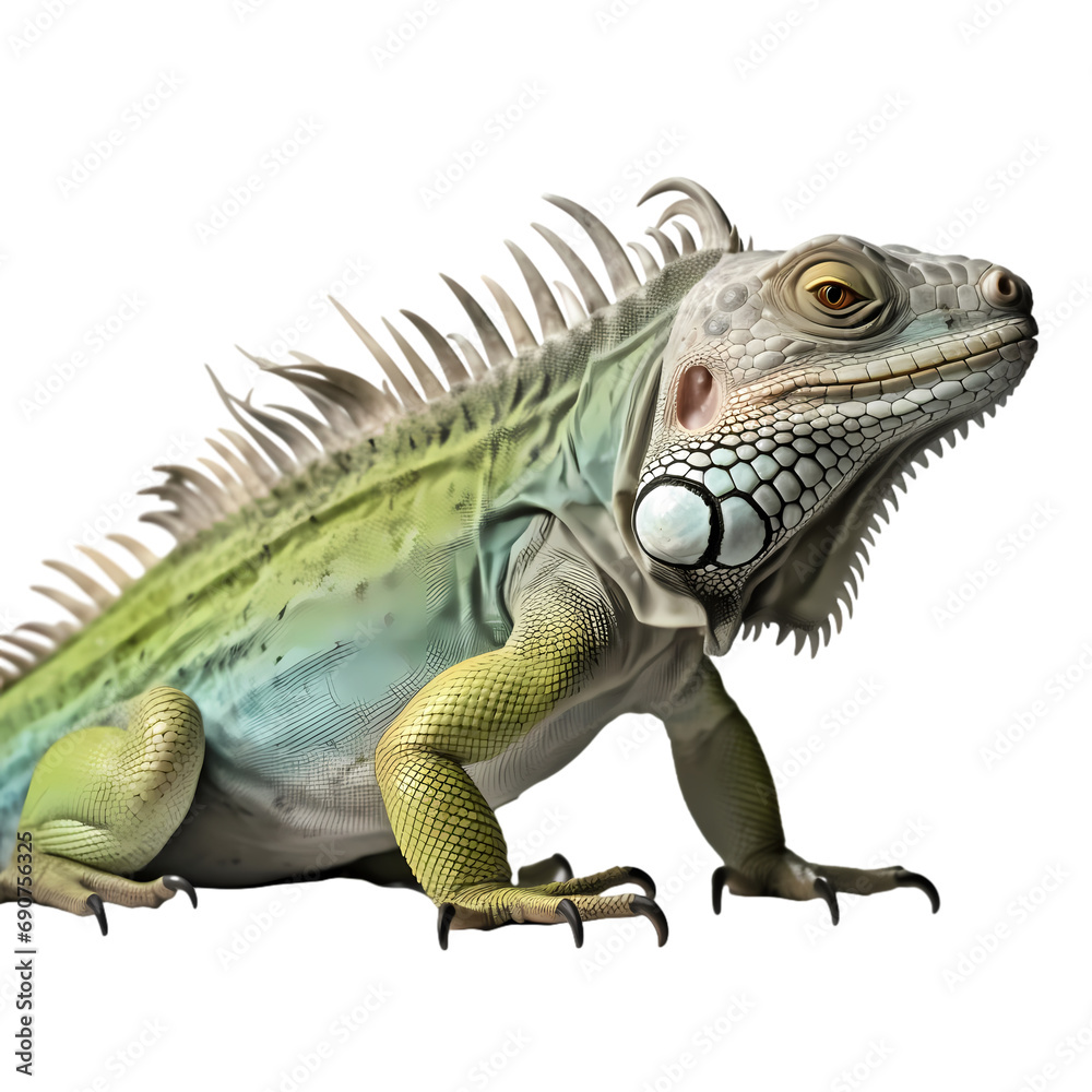 Iguana or lizard isolated on transparent background