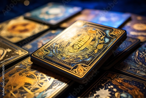 tarot cards in a psychic's office