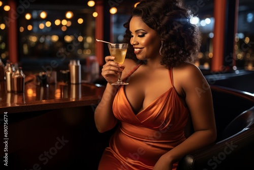 young plus-size woman in a session of luxury and glamour