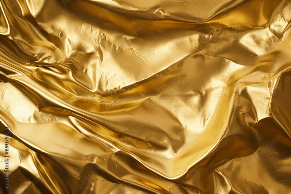 Luxurious Waves of Golden Silk and Satin in an Elegant Metallic Texture Luxurious Waves of Golden Silk and Satin in an Elegant Metallic Texture