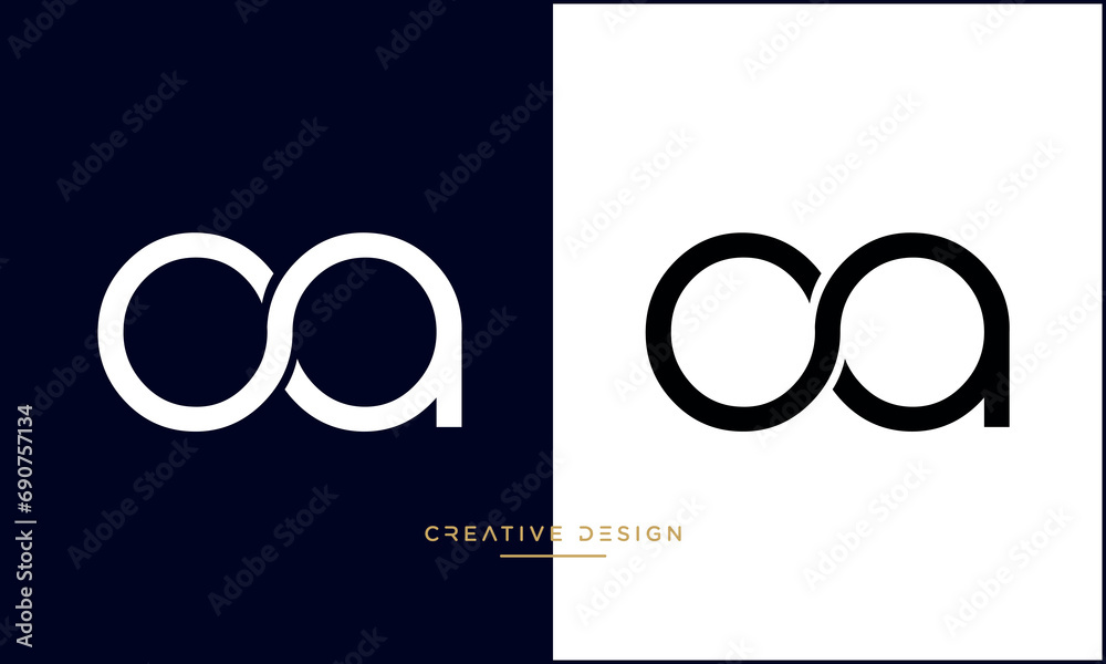 Alphabet letters OA or AO logo monogram Alphabet letters OA or AO logo monogram