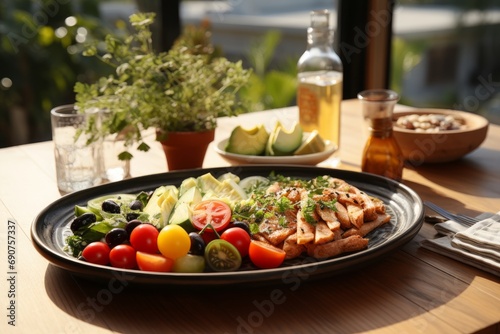 healthy mediterranean style salad