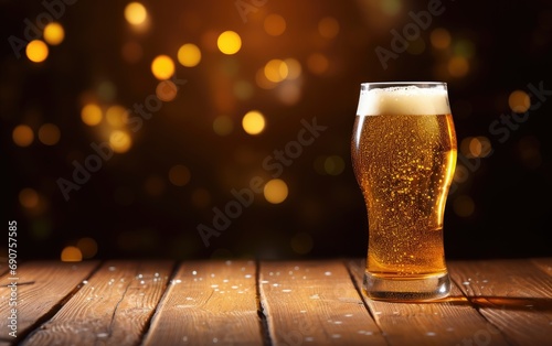 Glass of beer with bubbles ...