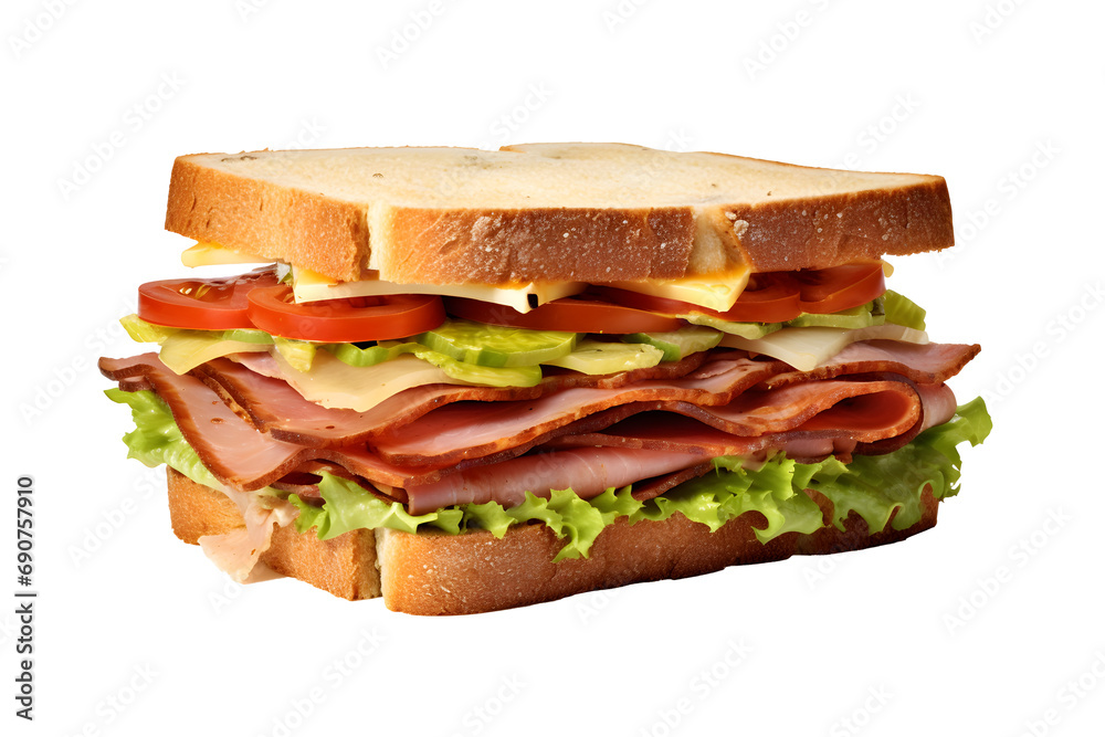 Close up photo of big and tasty sandwich without background. Transparent PNG inside Close up photo of big and tasty sandwich without background. Transparent PNG inside
