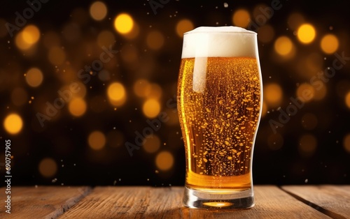 Glass of beer with bubbles ...