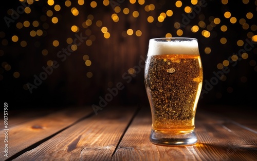 Glass of beer with bubbles ...