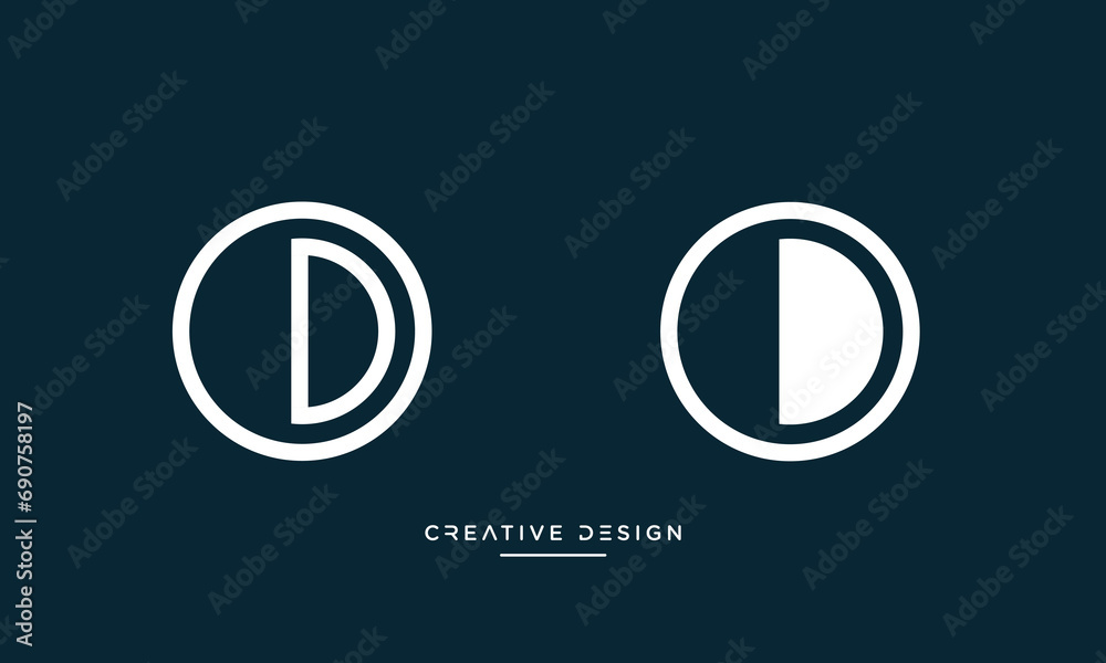 OD or DO Alphabet letters logo monogram - obrazy, fototapety, plakaty 