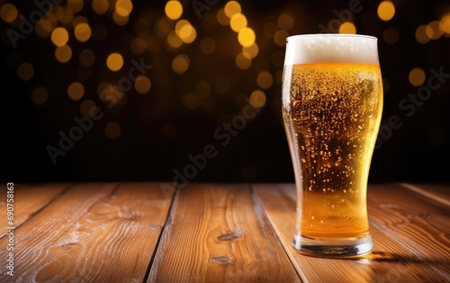 Glass of beer with bubbles ...