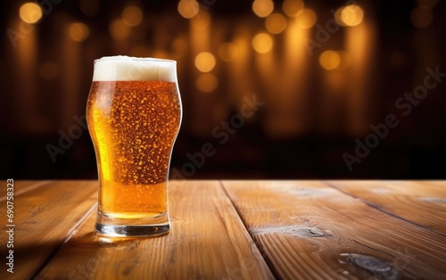 Glass of beer with bubbles ...