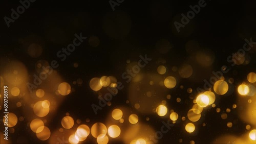 Gold particles celebration motion background. 4K glowing glamour gold dust Animation Video photo