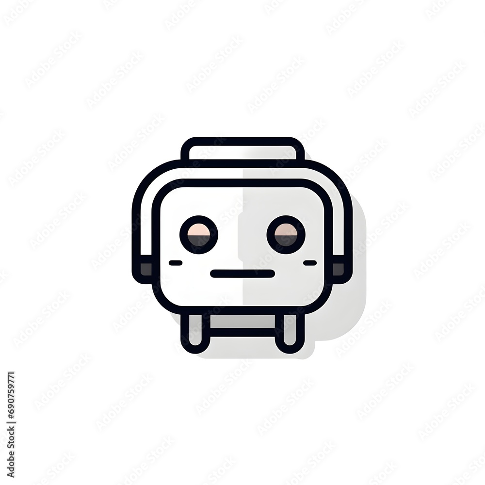 Minimalist Robot Icon for Logo Design Minimalist Robot Icon for Logo Design
