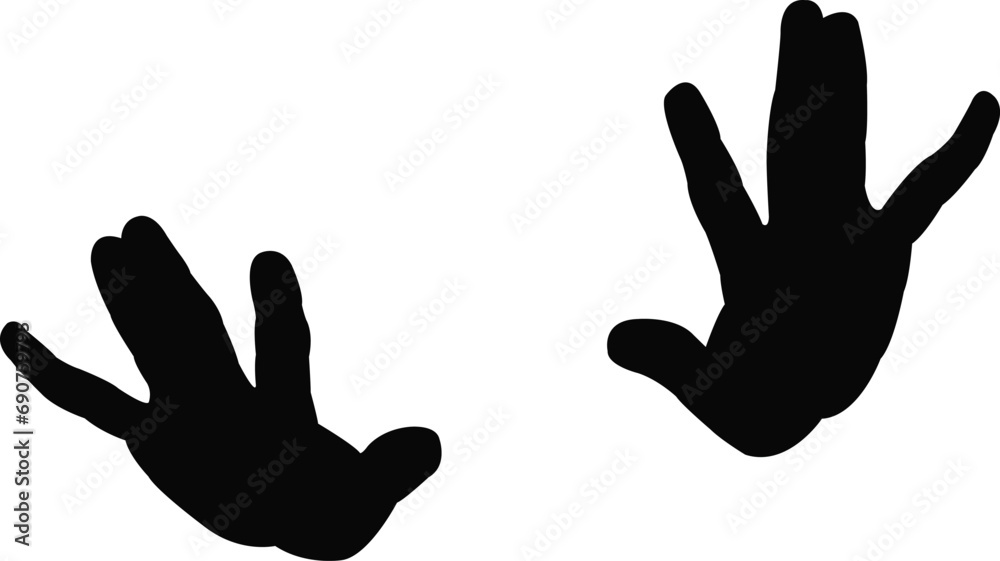 Fototapeta premium a pair hands silhouette vector