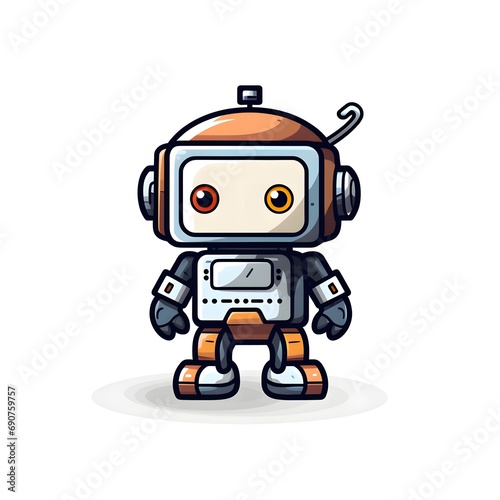 Cute Robot Icon Illustration © Mauro