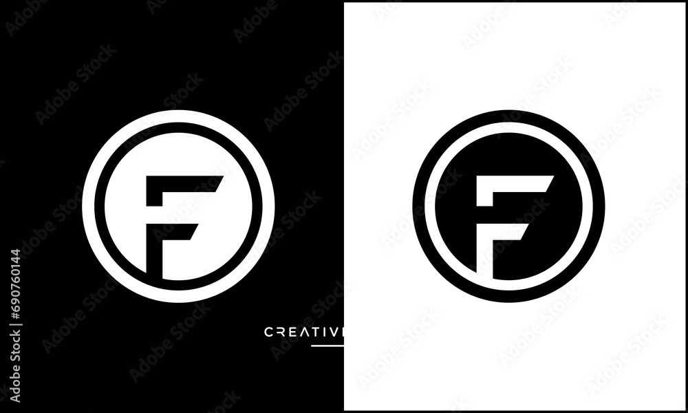 Alphabet letters icon logo OF or FO 