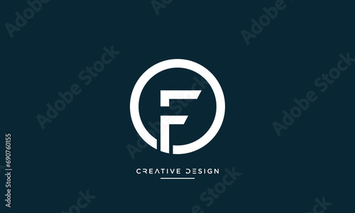 Alphabet letters icon logo OF or FO 