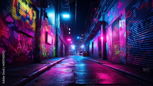 night city street scene with lights