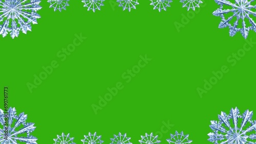 Snowflakes Magic: Green Screen Winter Frame