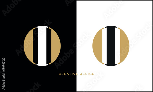 OI or IO Alphabet letters abstract logo