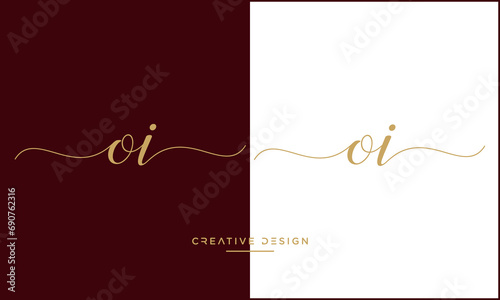 OI or IO Alphabet letters abstract logo