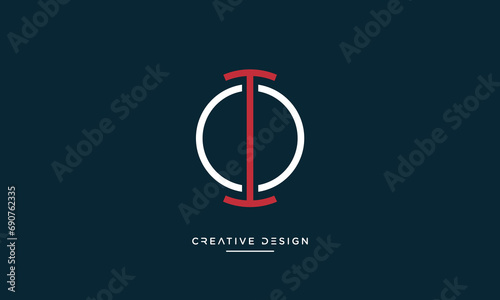 OI or IO Alphabet letters abstract logo