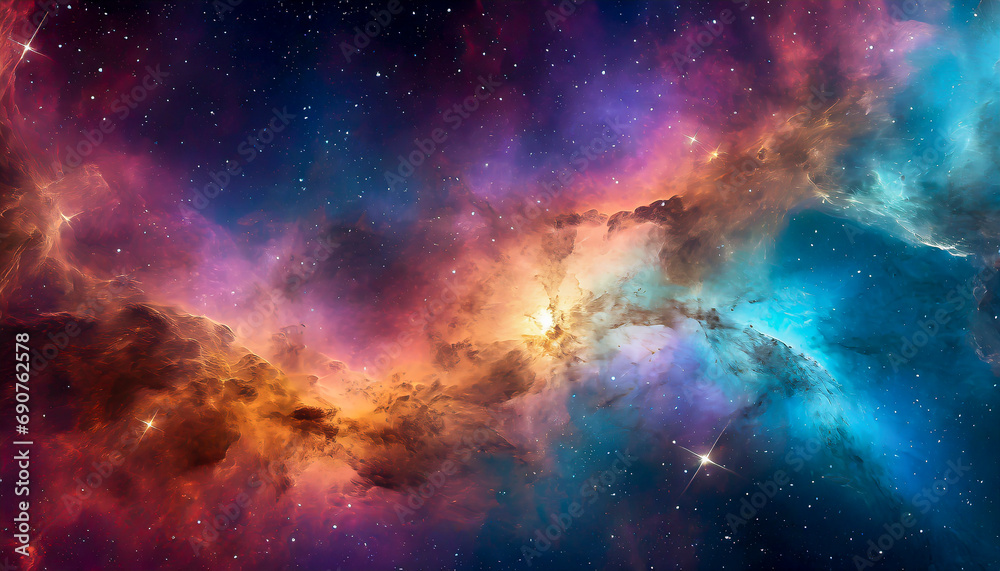 Fototapeta premium Cosmic nebula inspired abstract background