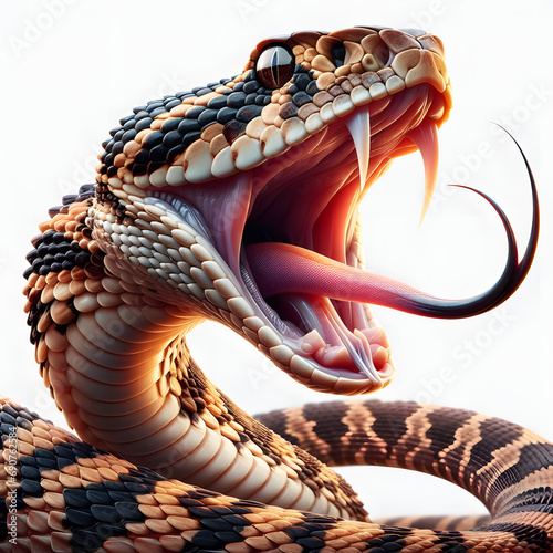 Rattlesnake - crotalus isolated on White background photo