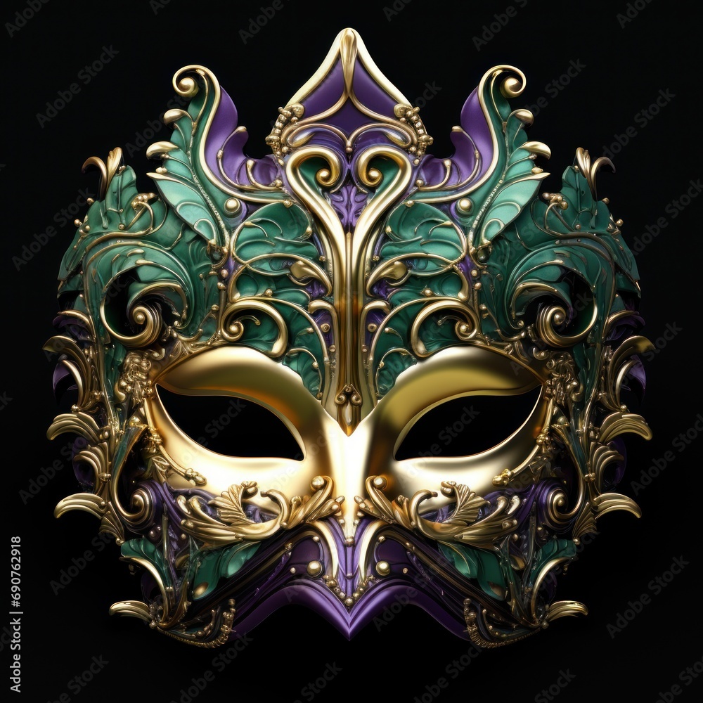 venetian carnival mask isolated on black