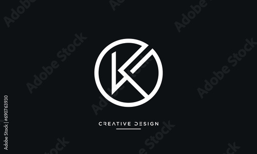 Alphabet letters OK or KO logo monogram