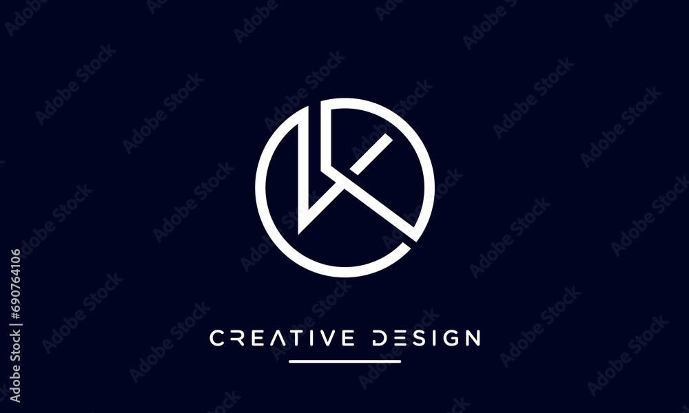 Alphabet letters OK or KO logo monogram Alphabet letters OK or KO logo monogram