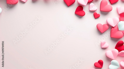 pink hearts on a white background