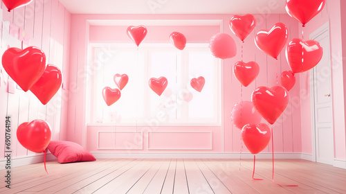 pink heart in the room