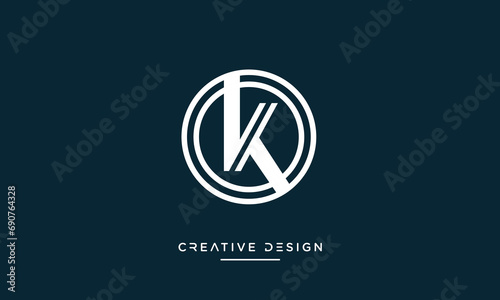 Alphabet letters OK or KO logo monogram