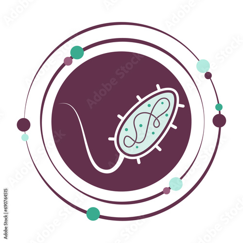 Biology prokaryotic bacteria graphic icon symbol