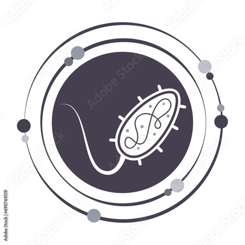 Biology prokaryotic bacteria graphic icon symbol