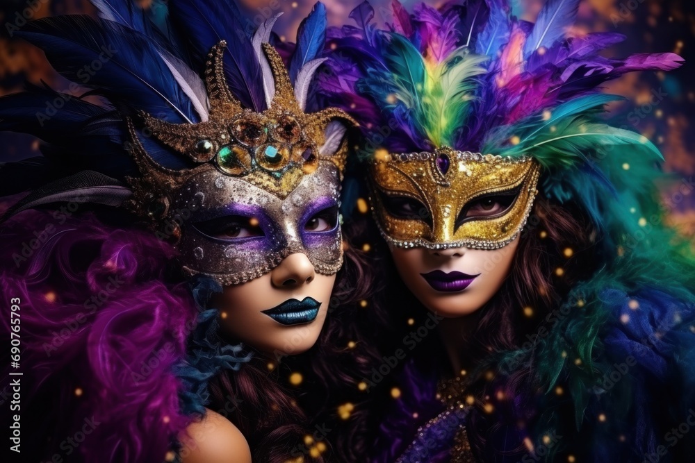 Margi Gras mask, Woman portrait with venetian carnival mask festive concept 