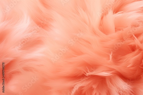 Peach Fuzz colored fur background, trendy color of the year 2024