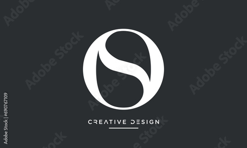 OS or SO Alphabet letters icon logo