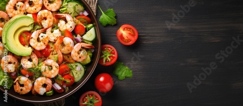 Shrimp arugula salad with a...