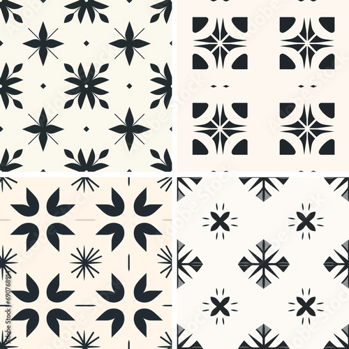 Folk art seamless pattern with decorative leaves. Good for print. Scandinavian style