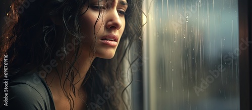 Sad upset crying woman with...