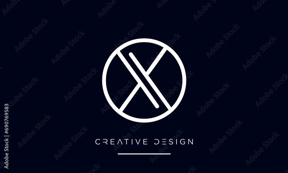 Alphabet letters OX or XO logo monogram Alphabet letters OX or XO logo monogram