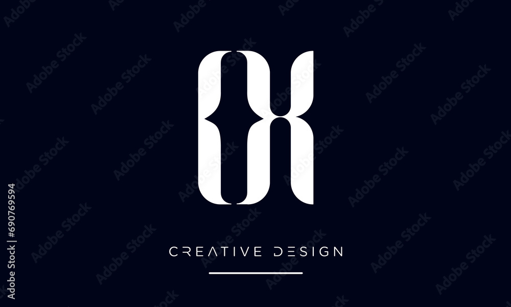 Alphabet letters OX or XO logo monogram Alphabet letters OX or XO logo monogram