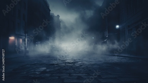 Alley fog night street city dark town urban wallpaper background photo