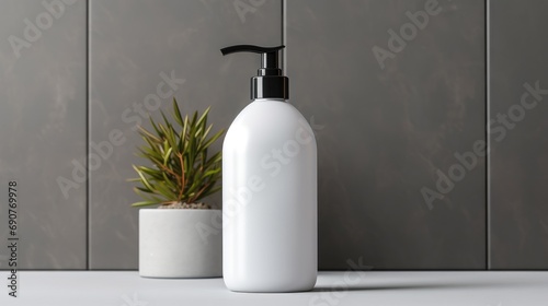 Shampoo mask cream bottle mockup spa cosmetic wallpaper background photo