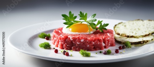 Tasty Steak tartare Raw bee...